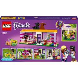 LEGO 41699 - Friends Il Caffè di Adozione dei Cuccioli, Parco Giochi Animali, Mini Bamboline Olivia e Priyanka - LG41699