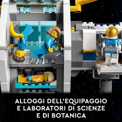 LEGO 60349 - City Stazione Spaziale Lunare, Giocattoli Ispirati alla NASA, con 5 Minifigure di Astronauti - LG60349