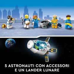 LEGO 60349 - City Stazione Spaziale Lunare, Giocattoli Ispirati alla NASA, con 5 Minifigure di Astronauti - LG60349