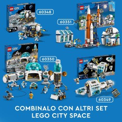 LEGO 60349 - City Stazione Spaziale Lunare, Giocattoli Ispirati alla NASA, con 5 Minifigure di Astronauti - LG60349