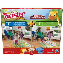 Twister Junior, gioco in scatola Hasbro Gaming, tappetino da gioco fronte-retro, 2 giochi in 1 - F74781030