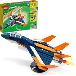 LEGO 31126 - Creator 3in1 Jet Supersonico, con Aereo, Elicottero e Motoscafo - LG31126