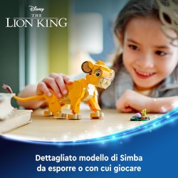 LEGO Disney Simba, il Cucciolo del Re Leone, da 6 Anni, Personaggio Giocattolo Costruibile con Parti Snodabili dal Film d Animaz