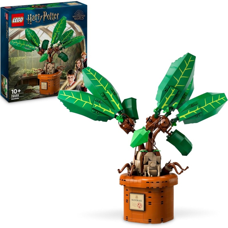 LEGO Harry Potter Mandragola, Personaggio Giocattolo con Vaso da Costruire, Creatura Magica con Arti e Bocca Mobili, da 10 Anni,