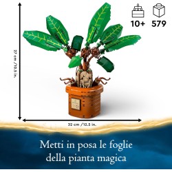 LEGO Harry Potter Mandragola, Personaggio Giocattolo con Vaso da Costruire, Creatura Magica con Arti e Bocca Mobili, da 10 Anni,