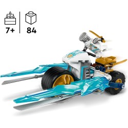 LEGO NINJAGO Moto di Ghiaccio di Zane, Veicolo Giocattolo con Lame Mobili, Gioco d Azione da 7 Anni, con 1 Minifigure Ninja di E