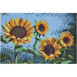 Hama - Scatola Pixel Art & Girasoli - 10.000 perline e 6 piastre - Perline da stiro Midi - Tempo libero creativo 3608 Giallo/Mar