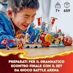 LEGO NINJAGO Torneo: Arena di Battaglia, Giochi d Avventura da 7 Anni con 6 Minifigure di Eroi Giocattolo Ninja e Tempio con Fun