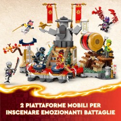 LEGO NINJAGO Torneo: Arena di Battaglia, Giochi d Avventura da 7 Anni con 6 Minifigure di Eroi Giocattolo Ninja e Tempio con Fun