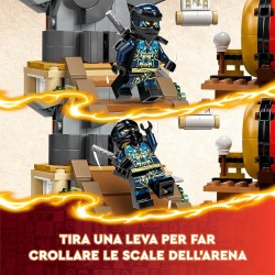 LEGO NINJAGO Torneo: Arena di Battaglia, Giochi d Avventura da 7 Anni con 6 Minifigure di Eroi Giocattolo Ninja e Tempio con Fun