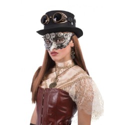 Carnival Toys - Maschera Steampunk Gufo, Argento con Becco in Plastica Rigida, Taglia Unica, 01762