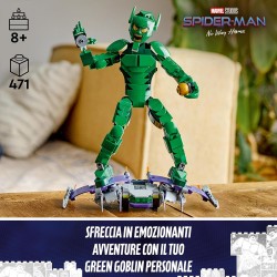 LEGO Marvel Personaggio Costruibile di Goblin, da 8 Anni in su, Action Figure del Nemico di Sider-Man con Arti Snodabili, Aliant