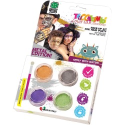 Carnival Toys - Kit Trucco Professionale ad Acqua Colori Metallizzati con Pennello in Scatola, 07242