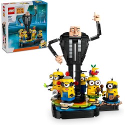 LEGO Cattivissimo Me Gru e Minions in Mattoncini, Set dal Film della Illumination, Personaggi da Costruire che Danzano, da 9 Ann