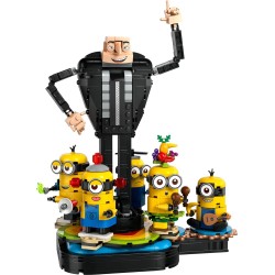 LEGO Cattivissimo Me Gru e Minions in Mattoncini, Set dal Film della Illumination, Personaggi da Costruire che Danzano, da 9 Ann