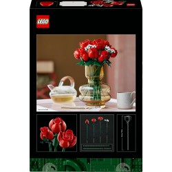 LEGO Icons Bouquet di Rose, Set di Fiori Finti da Costruire, Hobby Creativi per Adulti, Decorazione per Casa, Idea Regalo di San