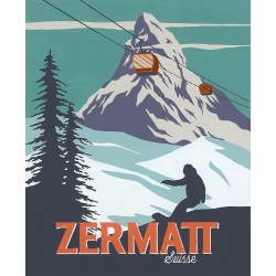 Ravensburger - CreArt Zermatt in Svizzera, Kit per Dipingere con i Numeri, Contiene Tavola Prestampata 24x30 cm, Pennello, Color