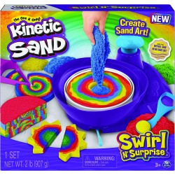 Kinetic Sand - Swirl N  Surprise - Sabbia Colorata in 4 variazioni 907gr 4 Accessori e Mixer 6063931