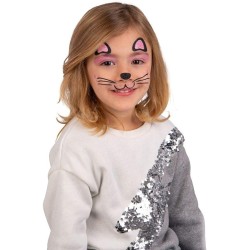 Carnival Toys - Cartella Tatuaggio Viso Gattino, in busta, 09469