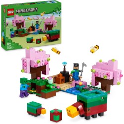 LEGO Minecraft Il Giardino del Ciliegio in Fiore, Modello da Costruire del Bioma con il Personaggio Sunny, Api Giocattolo e Snif