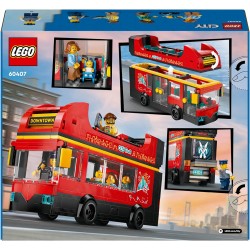 LEGO City Autobus Turistico Rosso a Due Piani, da 7 Anni in su con Veicolo Giocattolo in Stile Londinese da Costruire e 5 Minifi