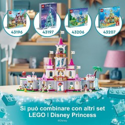 LEGO 43205 - Disney Princess Il Grande Castello delle Avventure con Mini Bamboline delle Principesse Ariel, Rapunzel e Biancanev