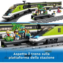 LEGO 60337 - City Treno Passeggeri Espresso, Locomotiva Telecomandata con Luci Dimmerabili e Binari - LG60337