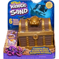 Spin Master - Kinetic Sand, Playset Caccia al Tesoro, con 567gr di Sabbia Marrone e Dorata Scintillante, 9 Tesori Nascosti da Tr