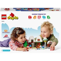 LEGO 10976 DUPLO - Casa di Pan di Zenzero di Babbo Natale con Regali e Figure di Bambino e Bambina - LG10976