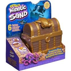 Spin Master - Kinetic Sand, Playset Caccia al Tesoro, con 567gr di Sabbia Marrone e Dorata Scintillante, 9 Tesori Nascosti da Tr