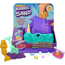 Spin Master - Kinetic Sand, Playset Il Cristallo della Sirenetta, Sabbia Colorata Cinetica 481 g, Accessori per Scavare e Scopri