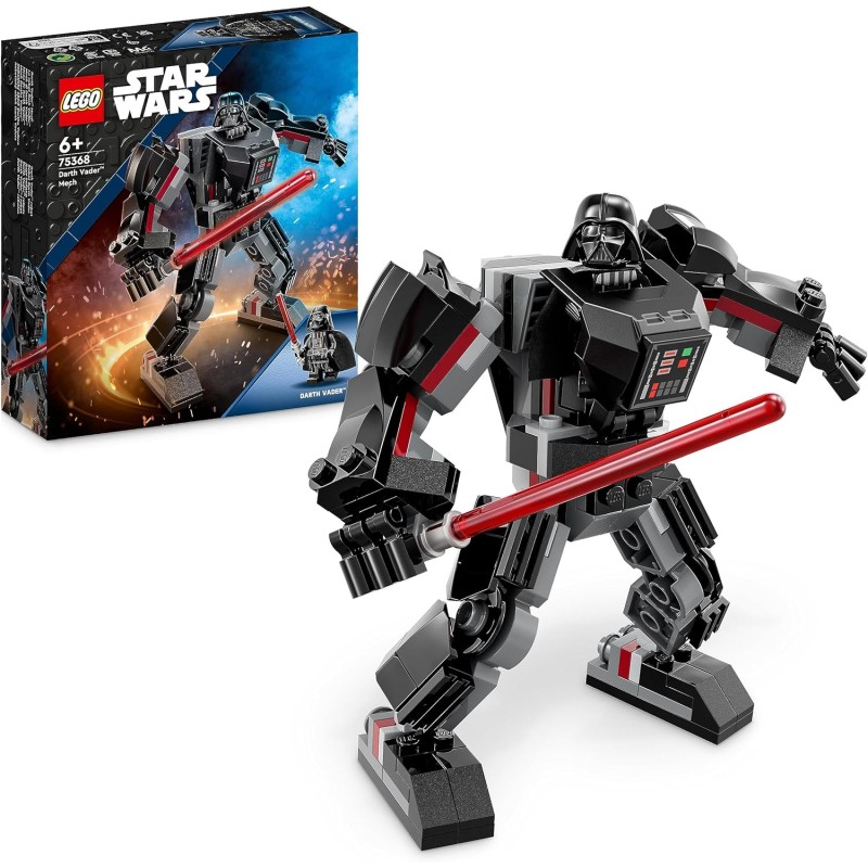 LEGO Star Wars Mech di Darth Vader, Action Figure Snodabile da Costruire con Abitacolo per Minifigure e Grande Spada Laser Rossa