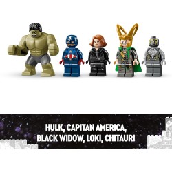 LEGO Marvel Avengers vs. Leviathan, Figura Giocattolo Costruibile con Personaggio di Hulk e Minifigure di Capitan America, Loki,