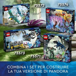 LEGO  75572 - Avatar Il Primo Volo sulla Banshee di Jake e Neytiri, Modellino da Costruire di Pandora con Parti Fluorescenti e 2