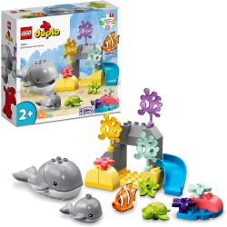 LEGO 10972 - DUPLO Animali dell’Oceano, Giochi Educativi per Bambini dai 2 Anni in su con Balena, Pesce e Tartaruga - LG10972