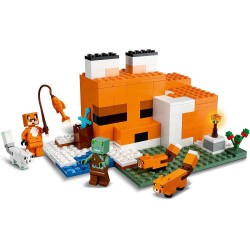 LEGO 21178 - Minecraft Il Capanno della Volpe, Mattoncini da Costruzione, Set con Zombie e Animali - LG21178