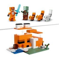 LEGO 21178 - Minecraft Il Capanno della Volpe, Mattoncini da Costruzione, Set con Zombie e Animali - LG21178