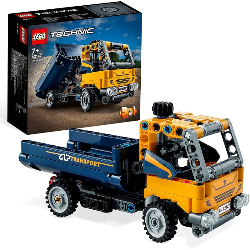 LEGO 42147 Technic Camion Ribaltabile, Set 2 in 1 con Camioncino ed Escavatore Giocattolo - LG42147