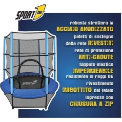 Sport1 - Tappeto Elastfree 140 cm con rete