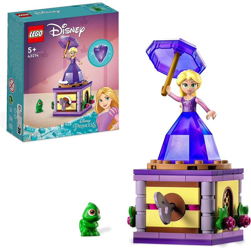 LEGO 43214 Disney Princess Rapunzel Rotante, Giocattolo da Costruire con Mini Bambolina in Abito di Diamante e Pascal - LG43214