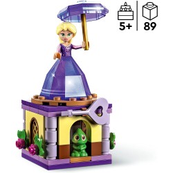 LEGO 43214 Disney Princess Rapunzel Rotante, Giocattolo da Costruire con Mini Bambolina in Abito di Diamante e Pascal - LG43214