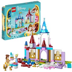 LEGO 43219 Disney Princess Castelli Creativi, Set con Castello Giocattolo, Mini Bamboline di Belle e Cenerentola - LG43219