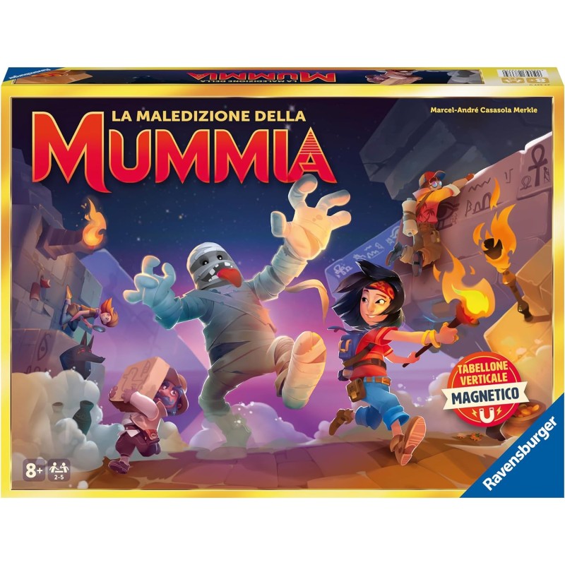 Ravensburger – La maledizione della mummia, Gioco Da Tavolo, gioco in scatola per tutta la famiglia, Da 2 a 5 Giocatori, 8+ Anni