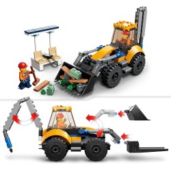 LEGO 60385 City Scavatrice per Costruzioni, Escavatore Giocattolo con Minifigure - LG60385