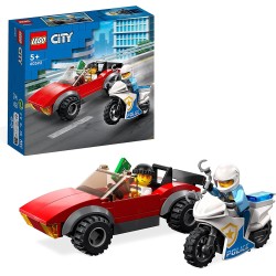 LEGO 60392 City Inseguimento sulla Moto della Polizia Giocattolo con Modello di Auto da Corsa e 2 Minifigure - LG60392