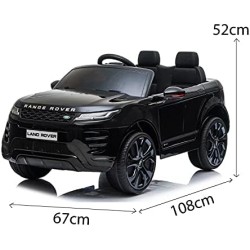 ATAA Range Rover Evoque 12v - Nero - Macchina elettrica per Bambini e Bambine Range Rover Evoque 12v e Due Motori con Comando pe