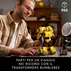 LEGO - Icons 10338 Transformers Bumblebee Action Figure Robot da Collezione, Kit Modellismo a Tema Cinematografico Convertibile 