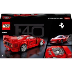 LEGO - Speed Champions 76934 Supercar Ferrari F40, Modellino di Auto Sportiva da Costruire, Macchina Giocattolo da Collezione co