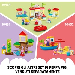 LEGO - DUPLO 10433 La Casa del Compleanno di Peppa Pig, Giochi Creativi con 3 Personaggi, Orsacchiotto Giocattolo e Torta di Com