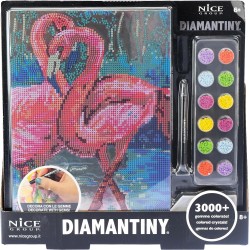 Nice Group - Diamantiny Level Up - Animals Paintings - Attività Crystal Art, Diamond Painting Kit, crea il mosaico Fenicotteri -